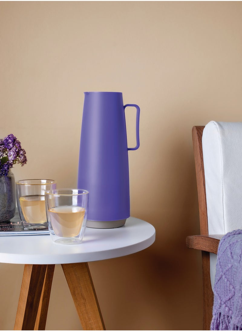 TRAMONTINA - Since 1911,Made in Brazil- Exata Purple Plastic Thermal Flask with 1 Liter Glass Liner - Image 1