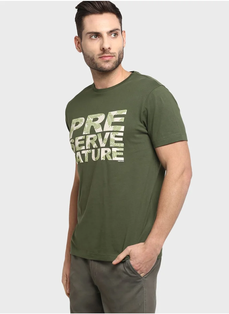 Red Tape Preserve Nature Crew Neck T-Shirt