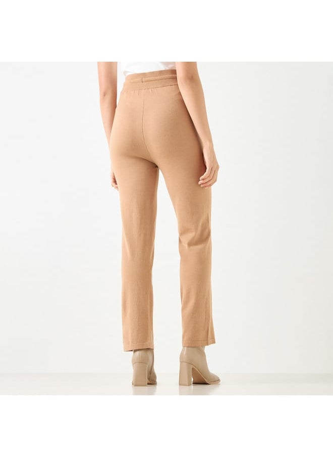 Iconic Iconic Solid Leggings with Drawstring Closure  - Image 3