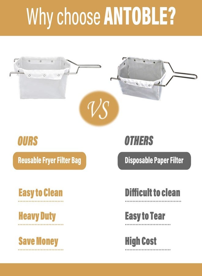ANTOBLE Fryer Filter Bag & Frame, Flow Filter Bag Combination, Reusable Deep Fryer Oil Filter Strainer, Suitable for 70 lb Polishing Oil - Image 5