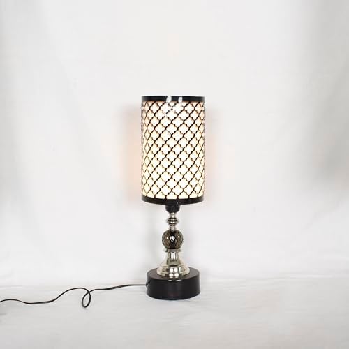 BENE Marka Modern Indoor Premium Table Lamp, Classic Home Decor Black Bedside Desk lamp for Living Room Bedroom Dining, Restaurant, Farmhouse Nightstand Study Lamps 14 CM, Shade (White & Black) - Image 5