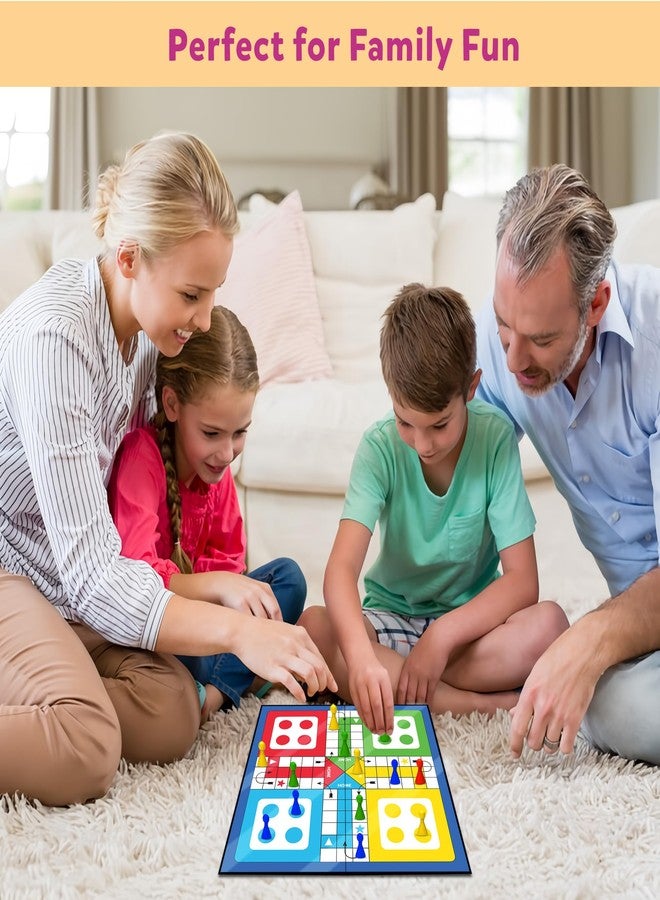 Little Berry Ludo Game for Kids | 2-in-1 Snakes & Ladders and Ludo Board | 14”x14” Foldable Big Family Game for Kids & Adults | Travel-Friendly Dice Board Game - Image 4
