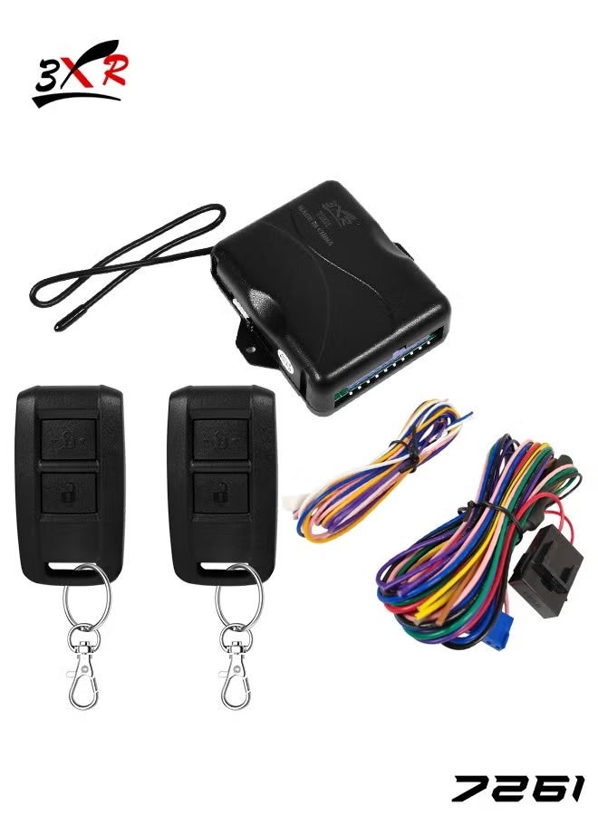 3 اكس ار نظام دخول السيارة بدون مفتاح 3XR، قفل/فتح عن بعد، فتح صندوق السيارة، مادة ABS متينة، قفل مركزي ومجموعة أسلاك 7261 سلسلة مفاتيح مقاومة للماء، سهلة التركيب، متوافقة مع جميع المركبات - Image 1