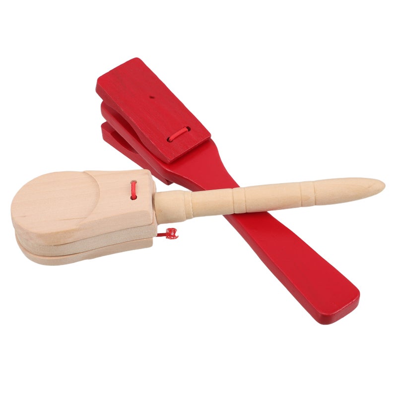 قطعتان من ألعاب الإيقاع الخشبية: صنجات محمولة لطيفة - مصفقات الآلات الموسيقية - صنجات - ألعاب إيقاعية لتعليم الموسيقى - Image 4