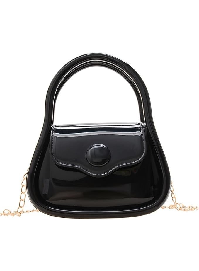 Small jelly wallet, small plastic crossbody bag with handle and chain strap for women, girls and children - Image 1