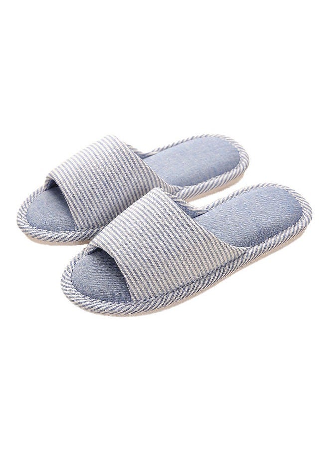 NIBEMINENT - Striped Bedroom Slippers Blue - Image 1