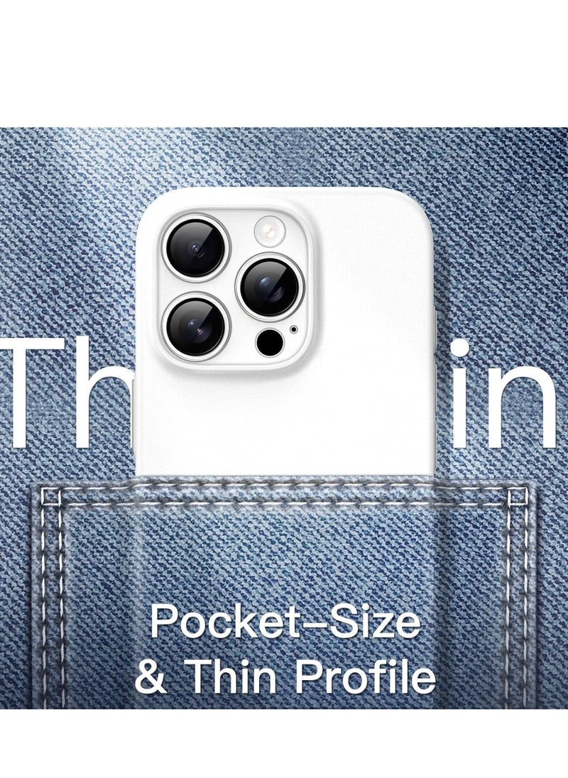 ELTRAZONE Ultra-Slim 0.35mm Case for iPhone 16 Pro Max (6.9 Inch) – Lightweight Matte Finish, Full Camera Lens Protection, Minimalist Hard Cover (White Titanium) - Image 5