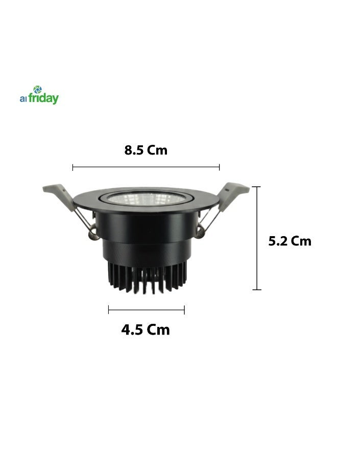 alfriday Recessed LED Downlight – 8W COB, Warm 3000K, Non-Dimmable, - Image 2