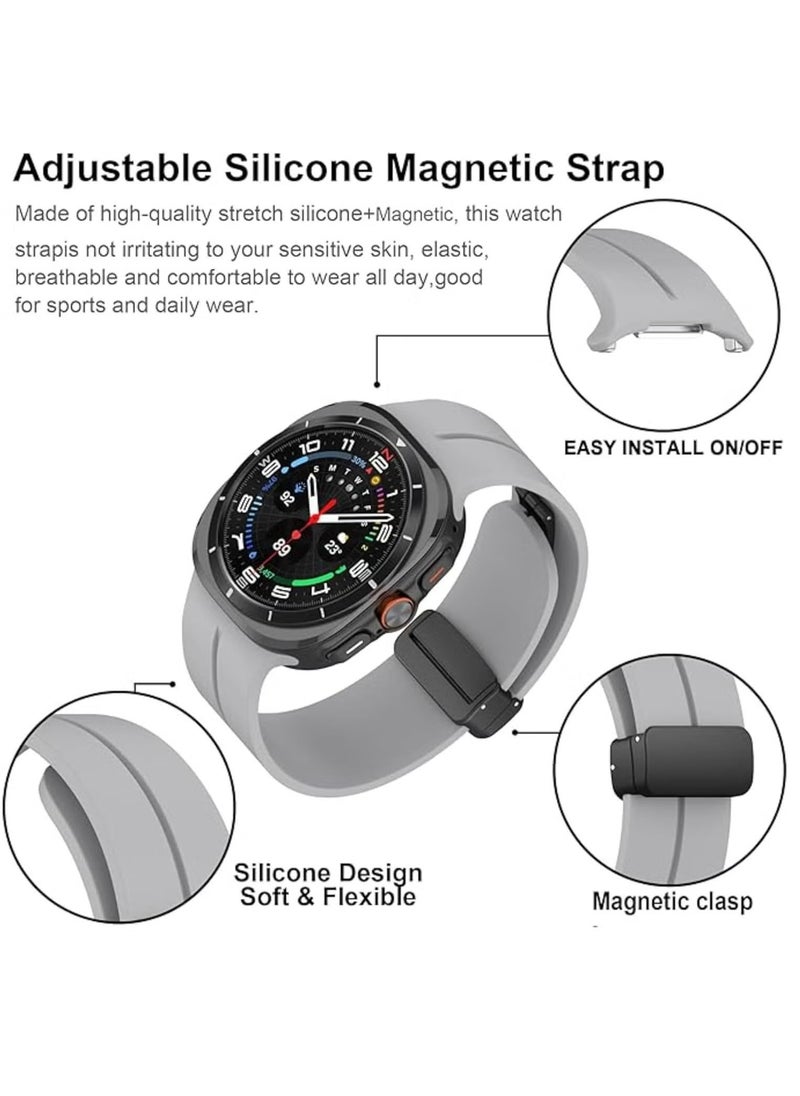 JAJEEK Magnetic Band Compatible with Samsung Galaxy Watch 7 Ultra 2024 – Silicone Sports Strap, D-Buckle Replacement, No Gap Design, Magnetic Closure, Stylish and Comfortable Band for Men & Women - Image 3