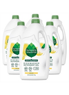 Dishwasher Detergent Gel Liquid Soap Lemon Scent Dish Detergent 42 oz, Pack of 6