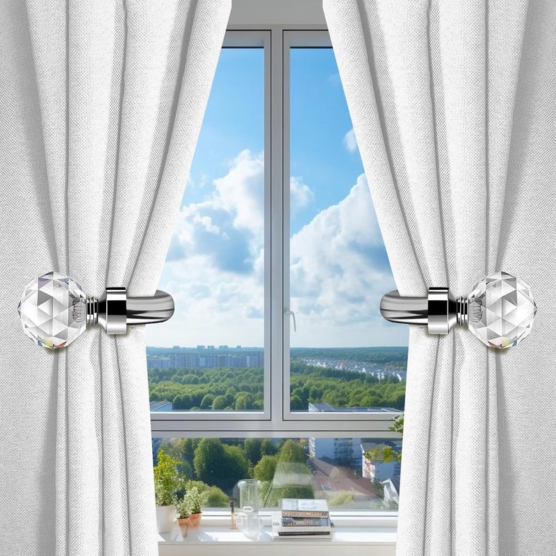 HIKMLK Crystal Curtain Holdbacks 2pcs, Metal Curtain Tieback Pull Back for Wall, Heavy Duty Side Holders Tie Backs for Drapes Drapery Window Home Decoration - Image 5