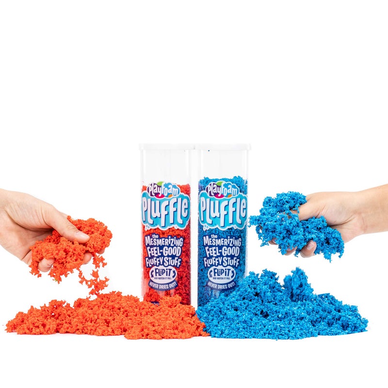 Educational Insights Playfoam Pluffle for Sensory Bins 2-Pack Red & Blue, Ages 3+ - Image 1