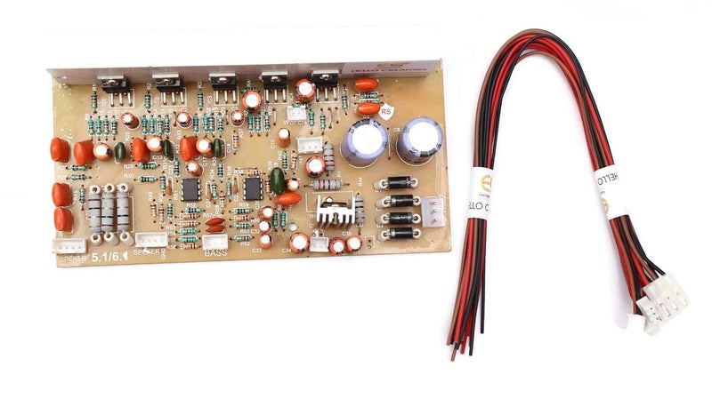 Electronicspices لوحة مكبر صوت مسرح منزلي ستيريو 5.1-6.1 مع مجموعة مضخم صوت 150 واط مع موصل ودعم تعزيز الجهير ومكونات إلكترونية (Tda 2030) - Image 4