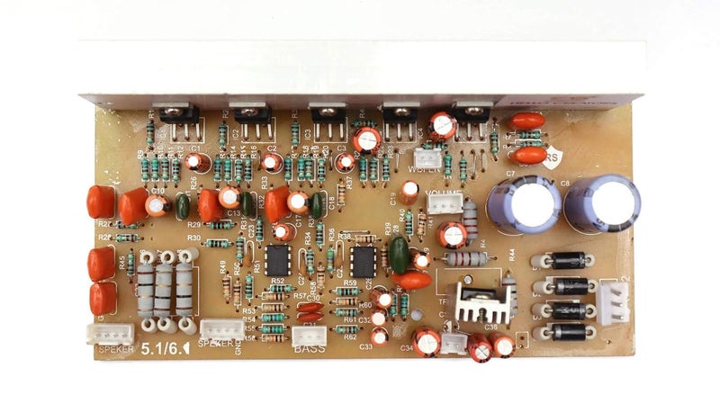 Electronicspices لوحة مكبر صوت مسرح منزلي ستيريو 5.1-6.1 مع مجموعة مضخم صوت 150 واط مع موصل ودعم تعزيز الجهير ومكونات إلكترونية (Tda 2030) - Image 3