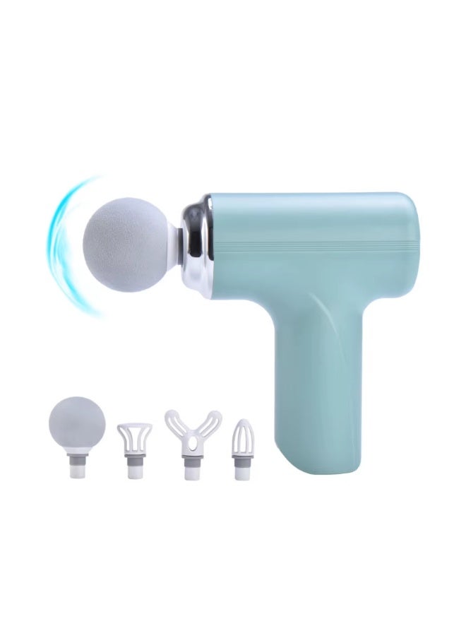 جهاز تدليك عضلات محمول 6 سرعات مع 4 رؤوس سيليكون – شحن Type‑C وصوت منخفض - Image 1