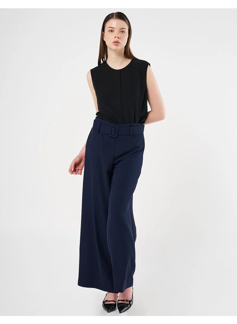 Kayra Belted Classic Pants Dark Navy