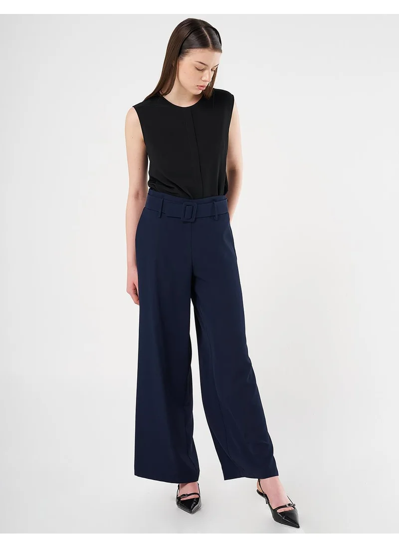 Kayra Belted Classic Pants Dark Navy