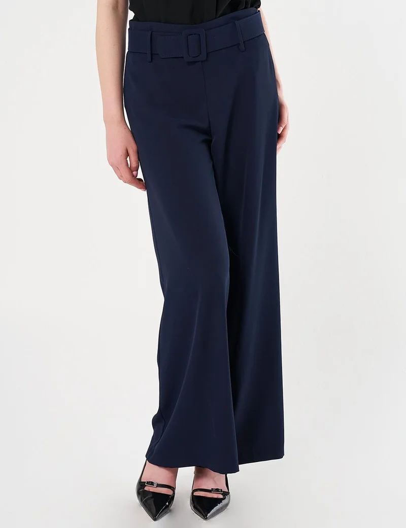 Kayra Belted Classic Pants Dark Navy