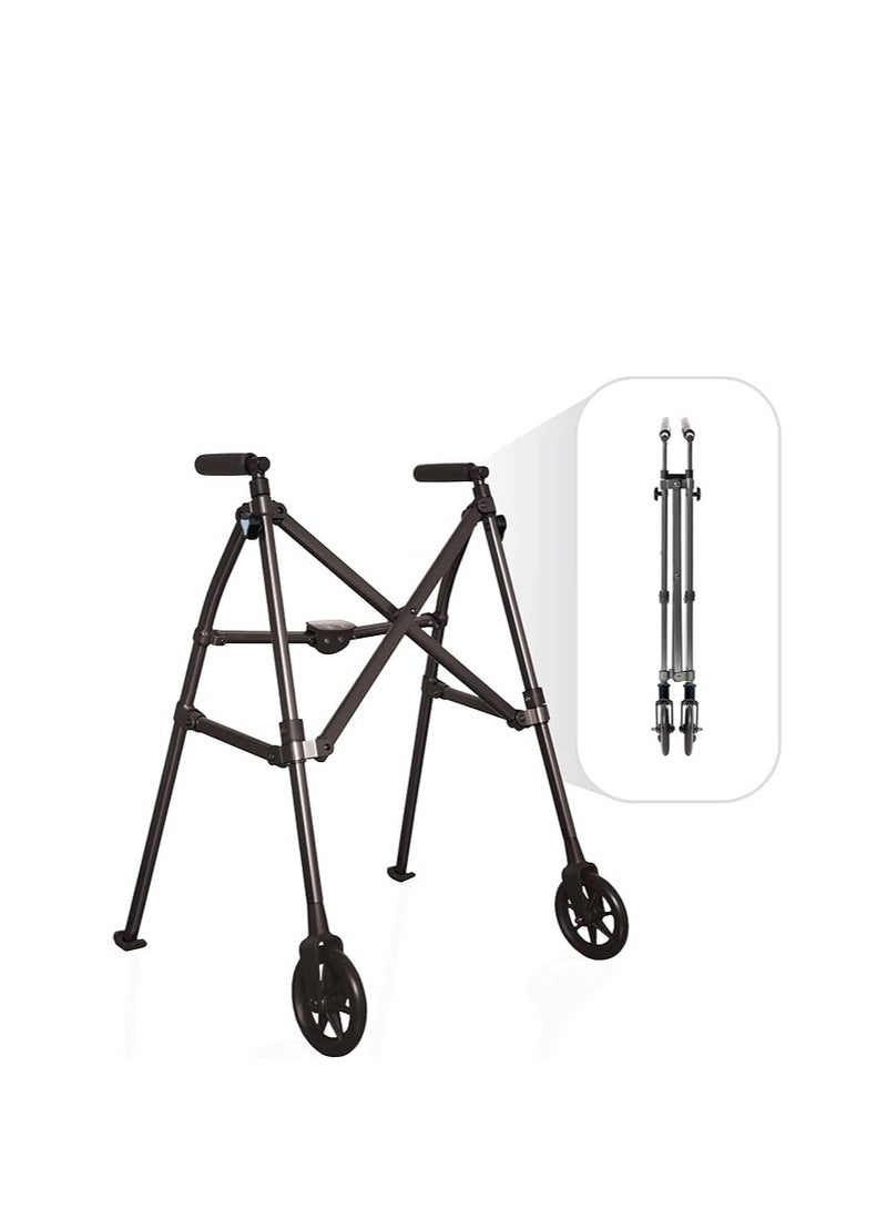 Relax Smart Lightweight Foldable Roller Walker for Seniors and Adults, 6 Inch Wheels - Image 1