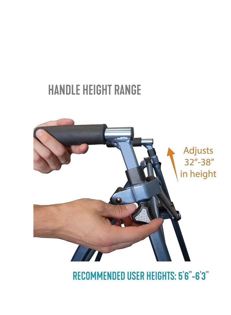 Relax Smart Lightweight Foldable Roller Walker for Seniors and Adults, 6 Inch Wheels - Image 3