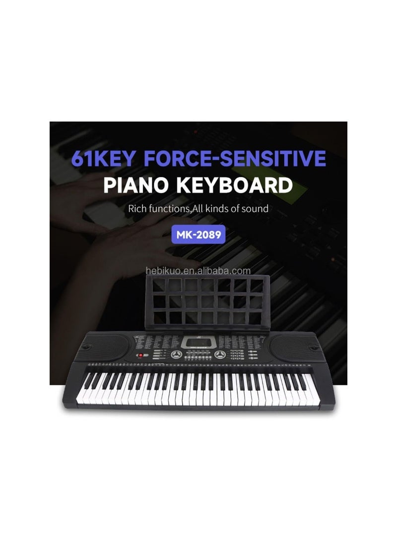 MK-2089 61 Keys Music Instruments Electronic Organ Keyboard Display Digital Piano With 12 Demo Songs - Image 2