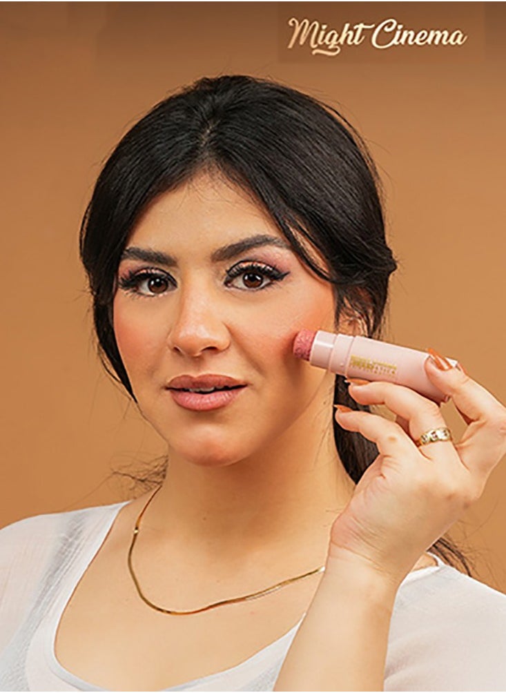 Blushstick with a brush for easy blending from Mate Cinema, color 104
