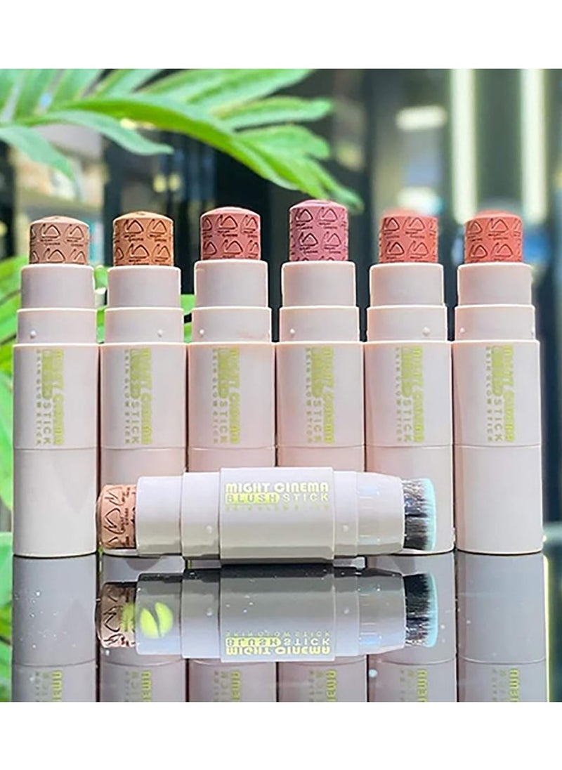 Blushstick with a brush for easy blending from Mate Cinema, color 104