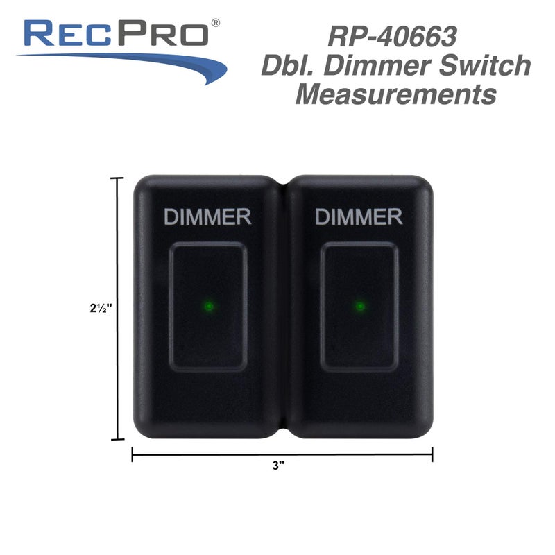 RecPro Dimmer Switch | RV 12V Touch Dimmer Switch | Compatible with LED, Incandescent, or Halogen Bulbs (Double) - Image 4