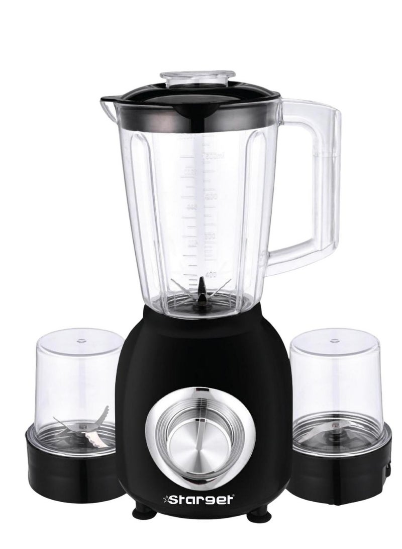 Starget Electric Blender 750W, 1.6L Anti Breakable Jar + 2 Mills, 2 Speeds + Turbo Speed, Stainless Steel Blades - Image 1