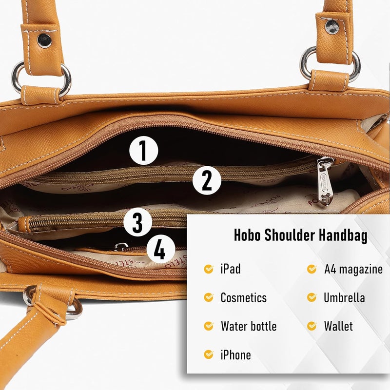 Fostelo Women's Helena Satchel Tote Handbag for Women | Ladies Purse | Stylish Shoulder Bag | Gift For Women - Image 5