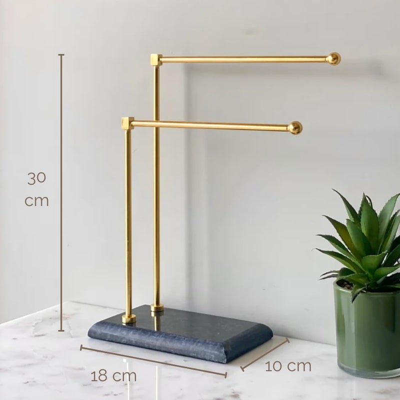 MASON HOME Melrose Hand Towel Stand - Black & Gold - 1pc |Heavy Marble Base | Easy to Use | Bathroom - Kitchen - Bedroom - Washbasin | Towel - Kitchen Roll - Paper Towel | Décor | Organizer | Stand - Image 3