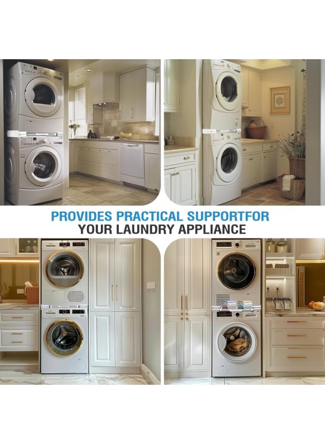 عربست غسالة مجفف مجموعة التراكم ، مجموعة التراكم العالمية للغسالة والمجفف ، مع سحب رف التجفيف ، قابل للتعديل 29 "/ 28" / 27 "/ 26" / 25 "/ 24" مجموعة التراكم مع حزام الراشيت - Image 4