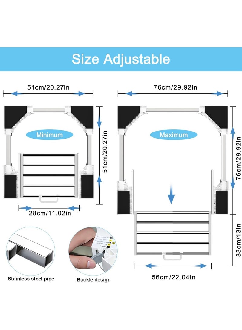 عربست غسالة مجفف مجموعة التراكم ، مجموعة التراكم العالمية للغسالة والمجفف ، مع سحب رف التجفيف ، قابل للتعديل 29 "/ 28" / 27 "/ 26" / 25 "/ 24" مجموعة التراكم مع حزام الراشيت - Image 2