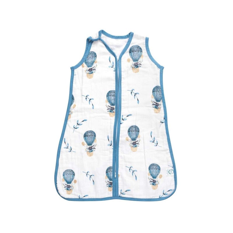 Theoni 100% Organic Cotton Muslin Sleeping Bag/Slepping sack - Cappadocia Dreams Blue (0-6 Months) - Image 4