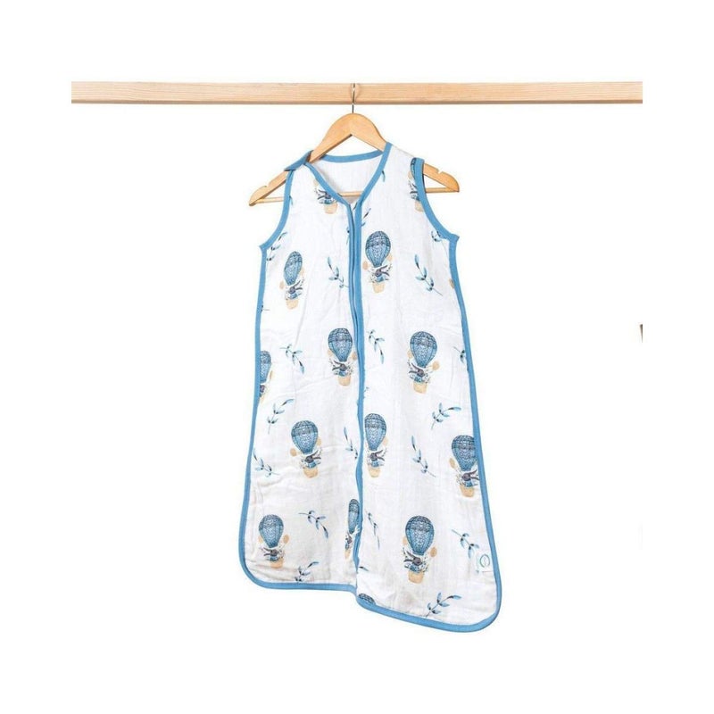 Theoni 100% Organic Cotton Muslin Sleeping Bag/Slepping sack - Cappadocia Dreams Blue (0-6 Months) - Image 3