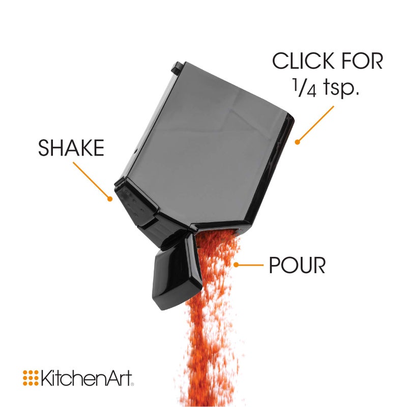 KitchenArt رف توابل كيتشن آرت سلكت-أ-سبايس أوتو-ميجر كاروسيل 12 قسم أسود 8.75 × 8.75 × 6 بوصة - Image 4