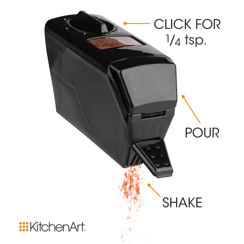 KitchenArt رف توابل كيتشن آرت سلكت-أ-سبايس أوتو-ميجر كاروسيل 12 قسم أسود 8.75 × 8.75 × 6 بوصة - Image 5