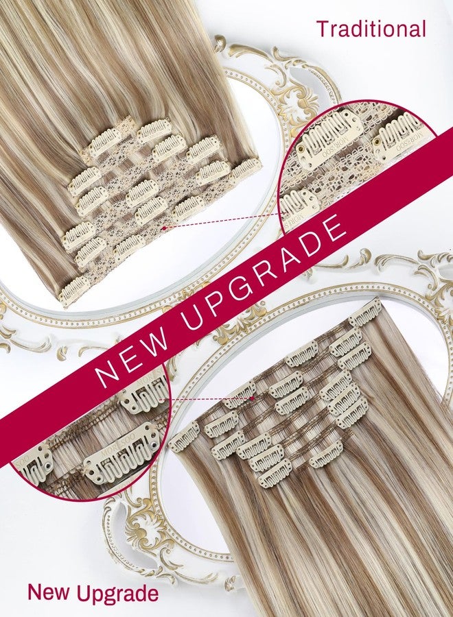 Moresoo Clip in Hair Extensions Remy Double Weft Human Hair Clip in Extensions Straight Hair Extensions for Women Natural Black #1B 7pcs 120g 18inch - Image 2