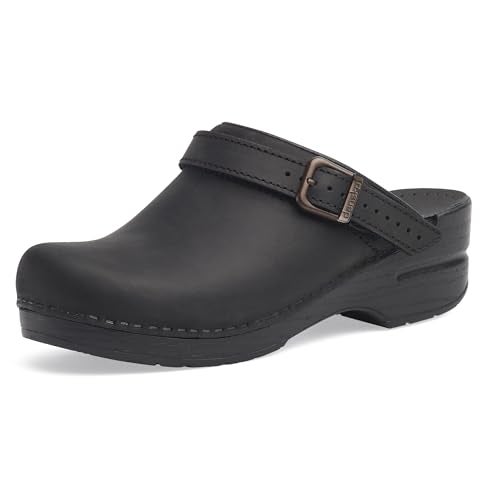 Dansko Ingrid Sling Back Mule Clog for Women - Anti-Fatigue Rocker Bottom Promotes Forward Foot Motion - Premium Leather Uppers for Long-Lasting Wear Black 10.5-11 M US - Image 1