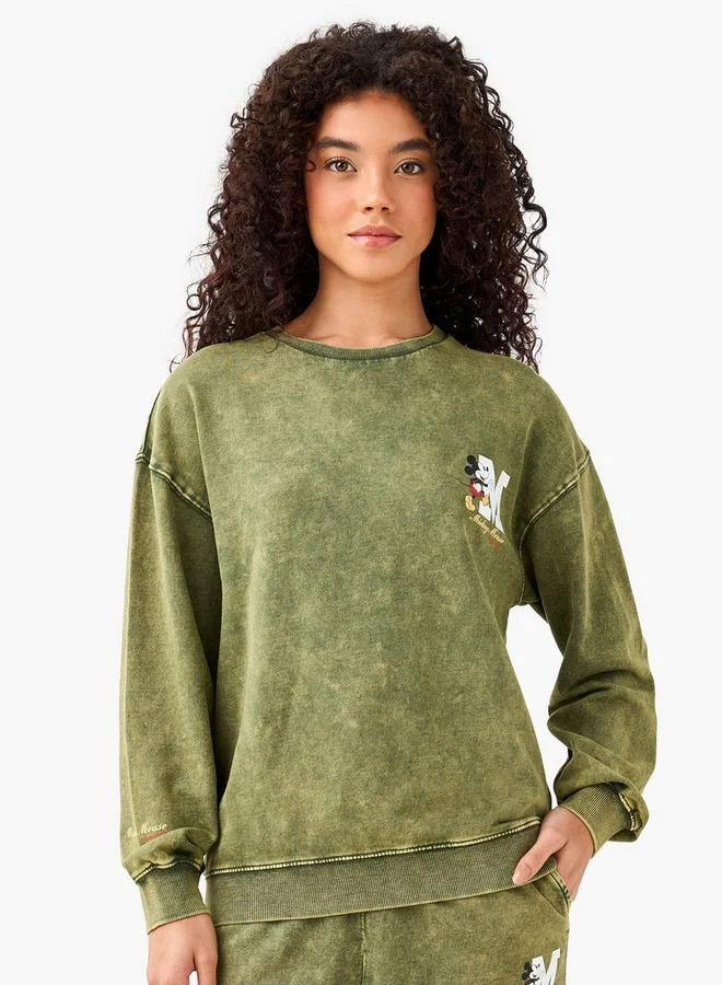 SP Characters Relaxed Fit Sweatshirt with Mickey Mouse Print