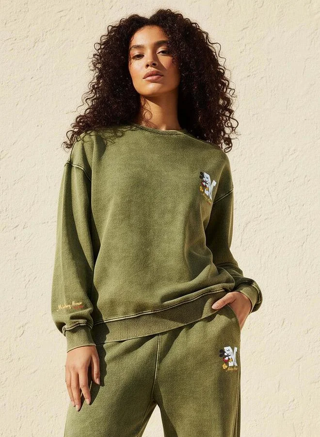 SP Characters Relaxed Fit Sweatshirt with Mickey Mouse Print