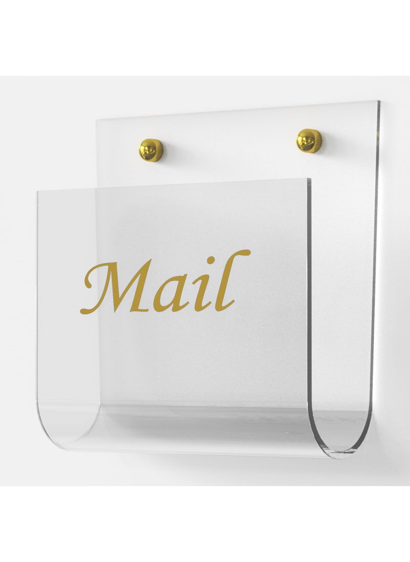 Cociat Cociat Acrylic Mail Holder for Wall Clear Hanging 6.6 X 2.2 Inch Mail Organizer Wall Mounted File Holder  - Image 1