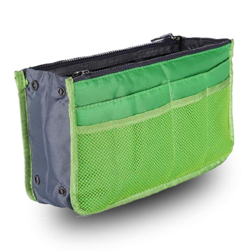 Flywind Daily Travel Utility and Toiletries Organizer Inserts Pouch for Girl Women Handbag Tote | Multipurpose Storage Compartments Ladies Accessories Hand Bag Purse (Green) - Image 1