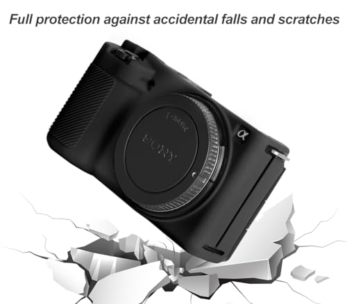 Pocoukate Case for Sony ZV-E10 Vlog Camera, Soft Silicone Protective Cover Skin with ZVE10 Screen Protector Accessories for Sony Alpha ZVE10 / ILCZV-E10L Camera Silicone Case - Black - Image 4