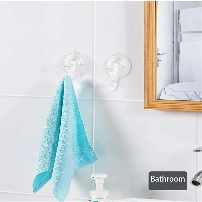 خطافات شفافة قابلة لإعادة الاستخدام بكؤوس شفط مفرغة الهواء متينة للزجاج للمطبخ والحمام 10 قطع - Image 4