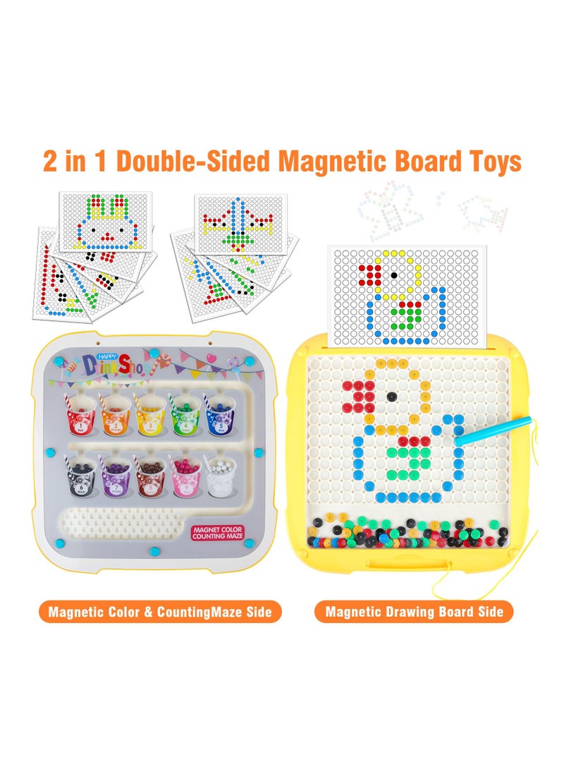 XiuWoo 2 in1 Magnetic Color and Number Maze & Drawing Board, Dual Side Montessori Toys for 3+ Years Old, Magnet Color Sorting Learning Counting Puzzle, Educational Birthday Gift for 3-5 Boys Girls - Image 2