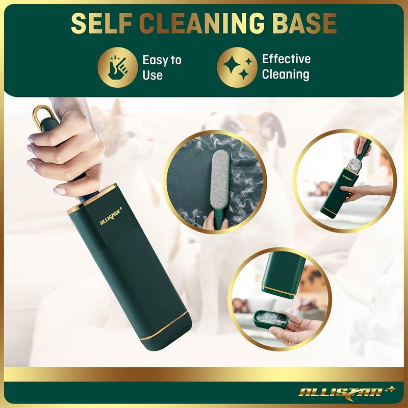 ALLISTAR Pet Hair Remover, Lint Remover, Lint Brush for Clothes, Furniture, Carpets, Car Seats. Cat Hair Remover. Dog Hair Remover Laundry. Double-Sided. Reusable. Self-Cleaning Base. (Forest Green) - Image 5