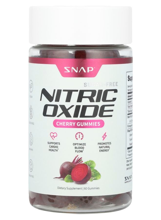 SNAP SUPPLEMENTS Nitric Oxide Gummies Cherry Sugar-Free 60 Gummies