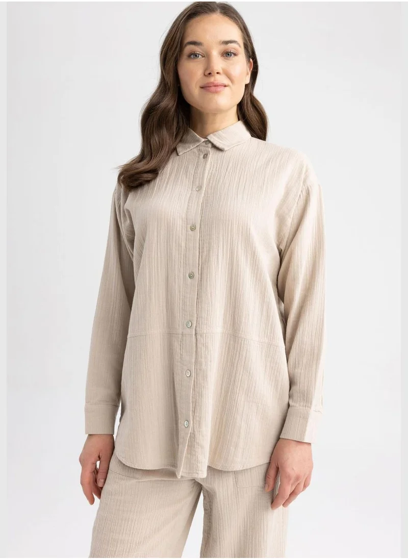 ديفاكتو Woman Woven Long Sleeve Tunic