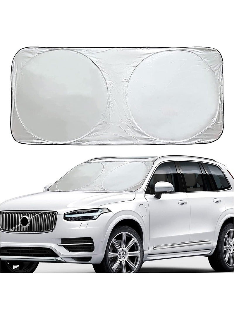 AGD Foldable Car Sun Shade Car Windshield Sun Shade Front Window Sun Visor for UV Rays and Sun Heat Protection Keep Car Interior Cool Prevents Dashboard Fading - Image 1